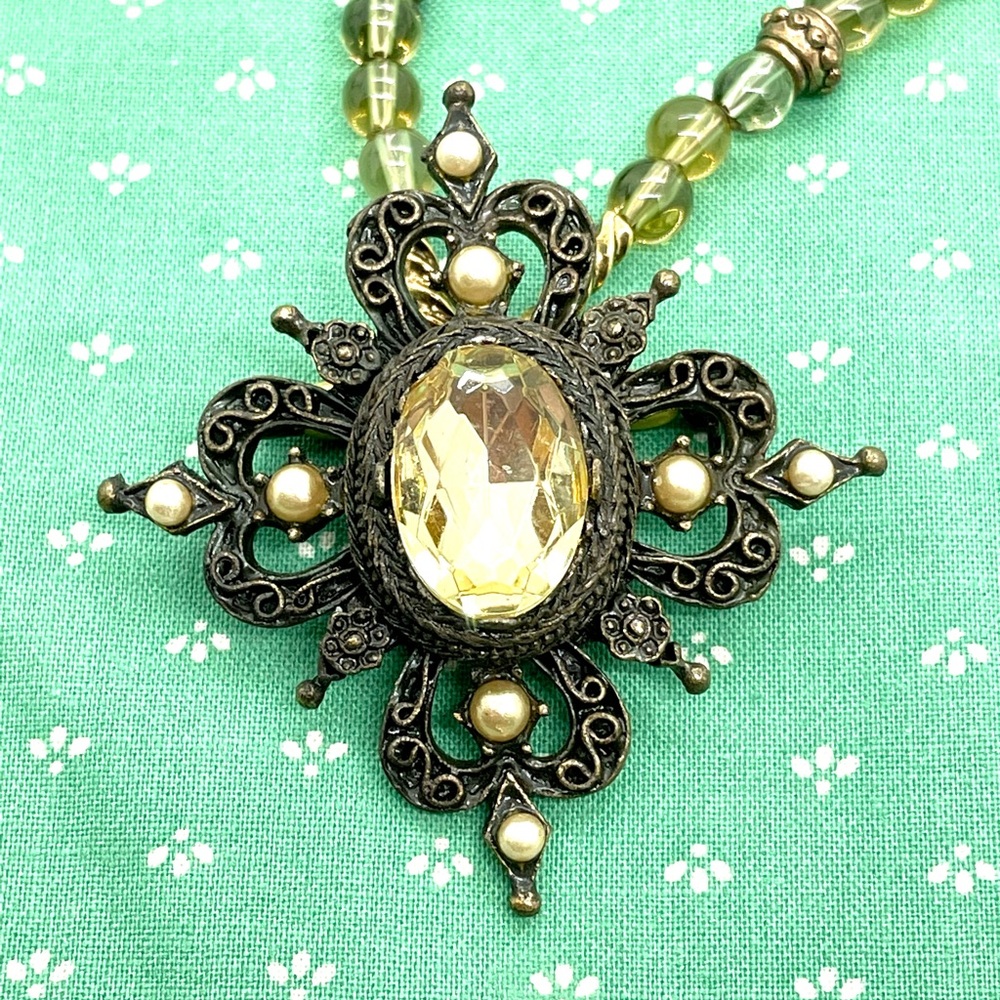 Vintage Handmade Lemon Quartz Necklace